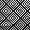 Tkanina Geometria czarno biała romby