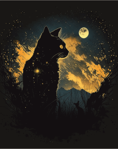 Kot - panel - tkanina na torbę