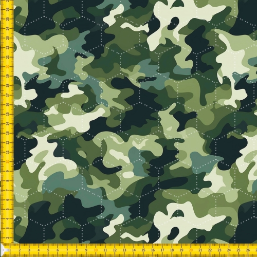 Tkanina wodoodporna drukowana pikowana - Moro