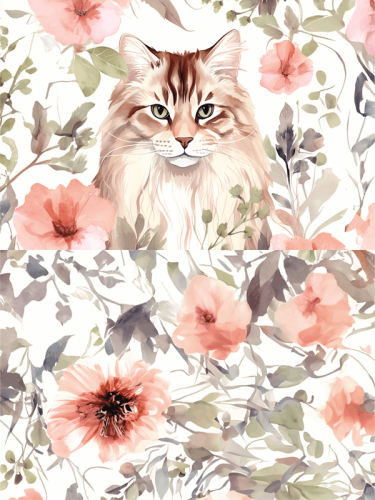 Panel- tkanina na kosmetyczkę przód i tył Kot