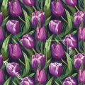 Tkanina wodoodporna drukowana pikowana - Tulipany fioletowe