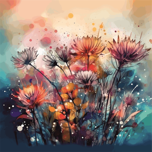 Panel poduszkowy Kwiaty akwarela