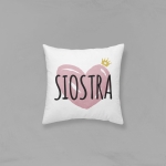 Panel poduszkowy Siostra ( z sercem) 50x50cm